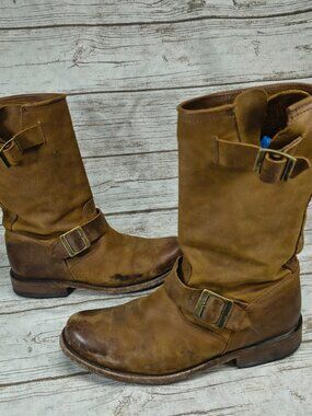 Harley-Davidson Men's Tan Leather Engineer Motorcycle Boots Size 9